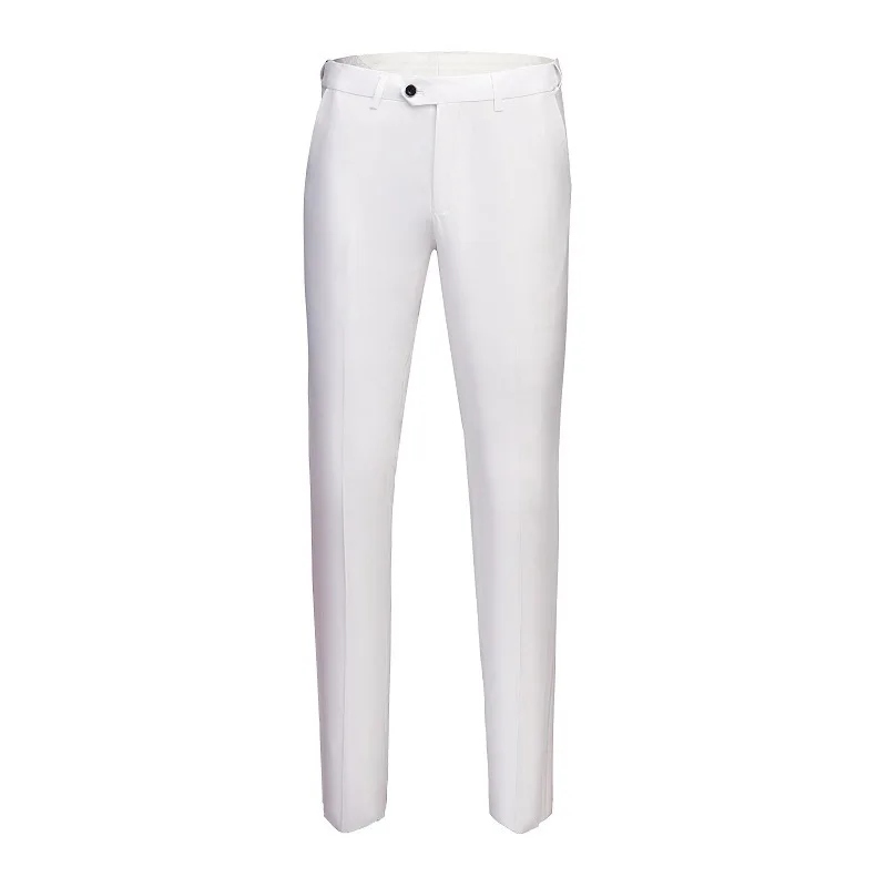 white PYJTRL Для мужчин s Однотонная одежда Бизнес оккупации Slim Fit платье офисные брюки мужская одежда брюки для официального костюма Повседневное для Для мужчин - Цвет: white