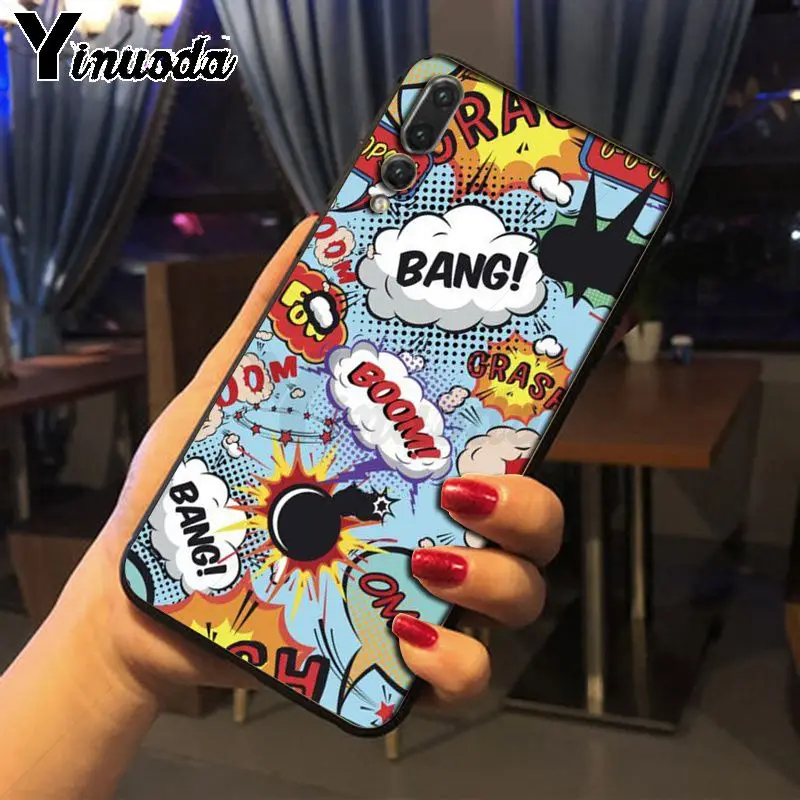 Yinuoda бум Поп Арт комиксы рисунок чехол для телефона Huawei P20pro mate10lite p9 p10plus honor 8x 7A nova3i