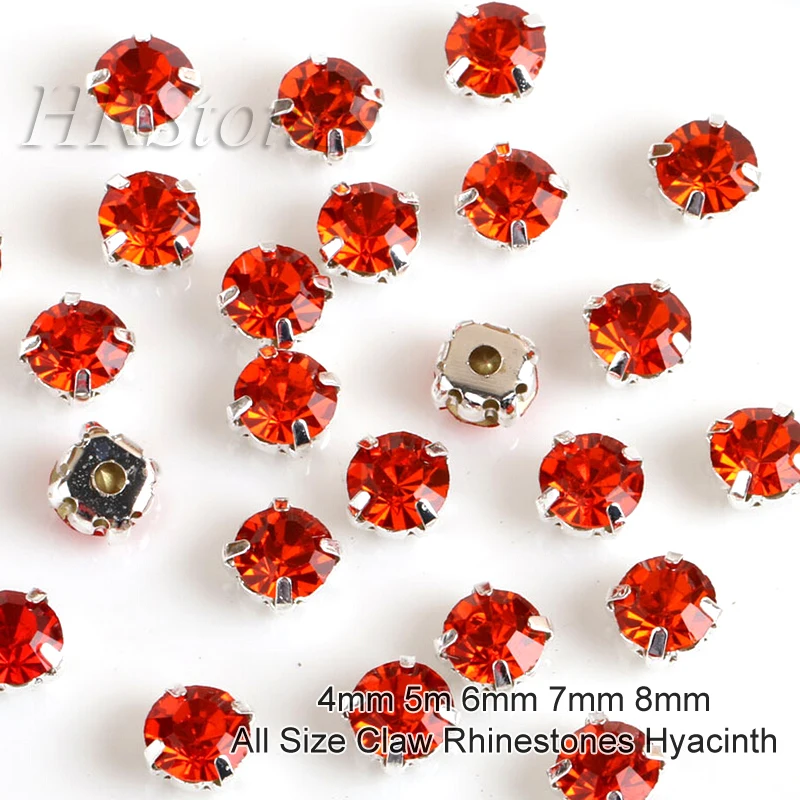 Необычные камни гиацинт Круглые Серебряный металлический коготь шитье на