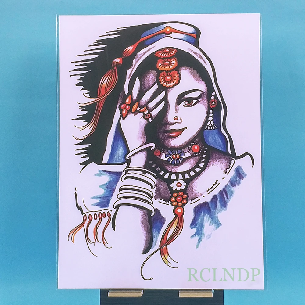 

Водонепроницаемые временные тату наклейки в индийском стиле тату наклейки флэш-тату поддельные татуировки для женщин