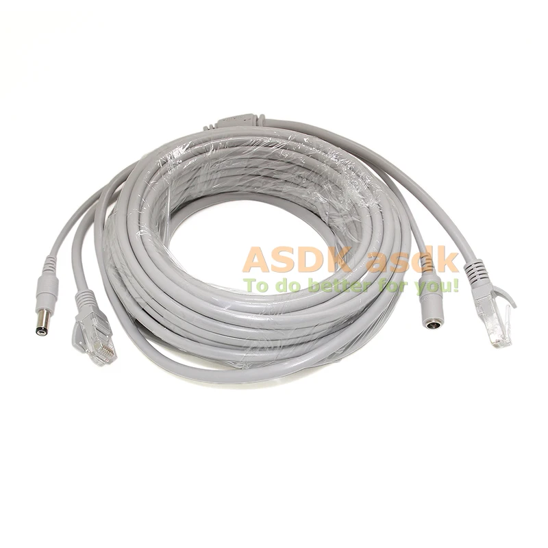 30 м DC + RJ45 Ethernet кабель питания CCTV сети Lan для NVR Системы IP камеры | Безопасность и