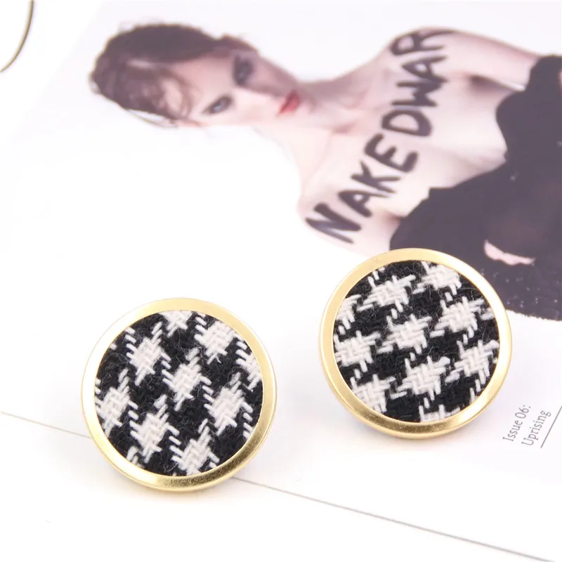 1 пара новые классические сережки гвоздики круглой формы на пуговицах для женщин