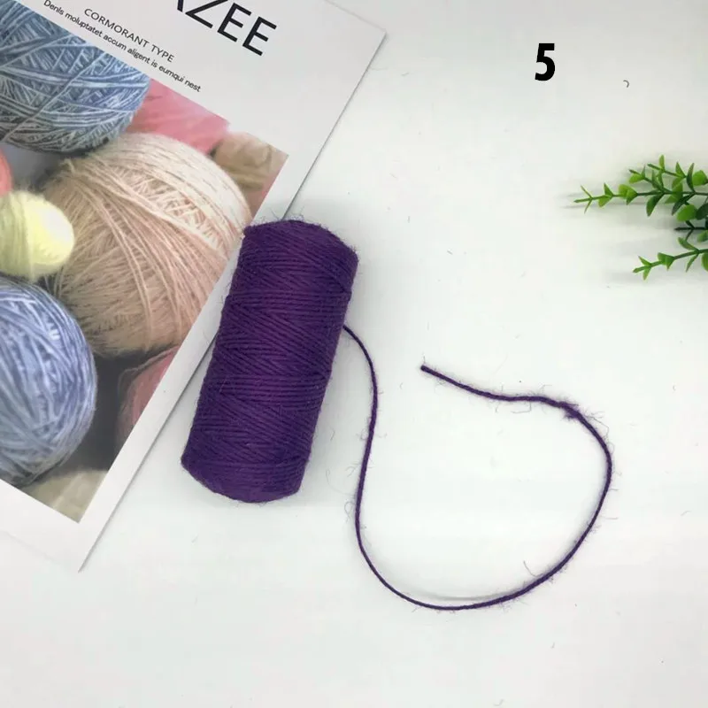 5 Dark purple Джутовая веревка, ручная работа, 2 мм, винтажное украшение, цветная пеньковая веревка, подарочная упаковочная веревка, бирка для одежды, веревка, 100 метров на трубу - Цвет: 5 Dark purple
