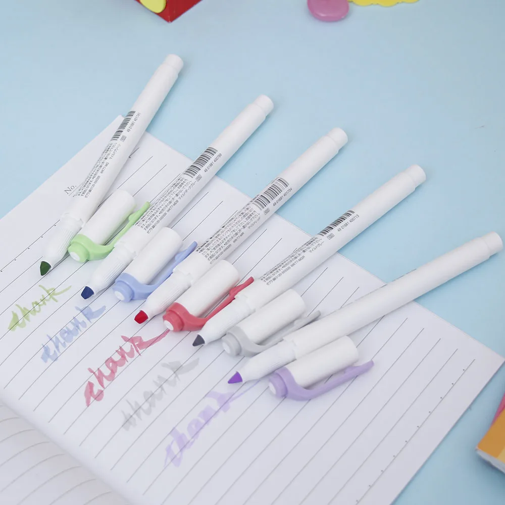 

5 Colors/set Japanese Mild liner Pens Drawing Marker Pen Double Headed Fluorescent Pen Art Highlighter Mildliner Mark Pen