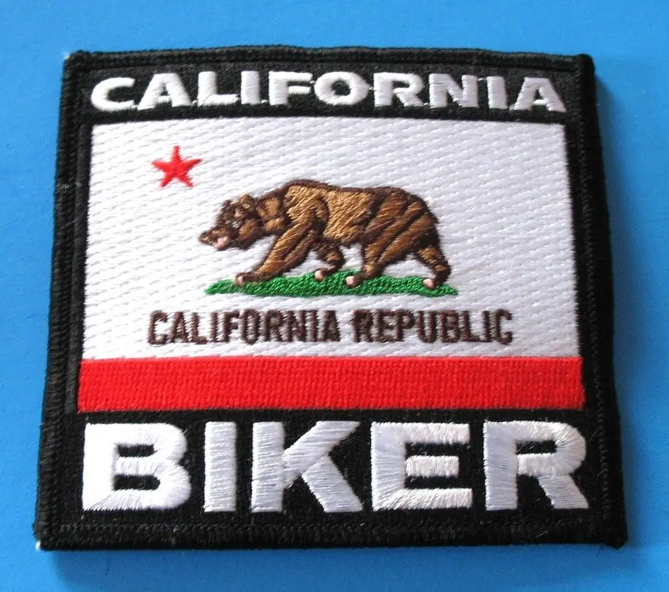 Абсолютно новый флаг штата Калифорния Байкер Утюг на нашивки из ткани