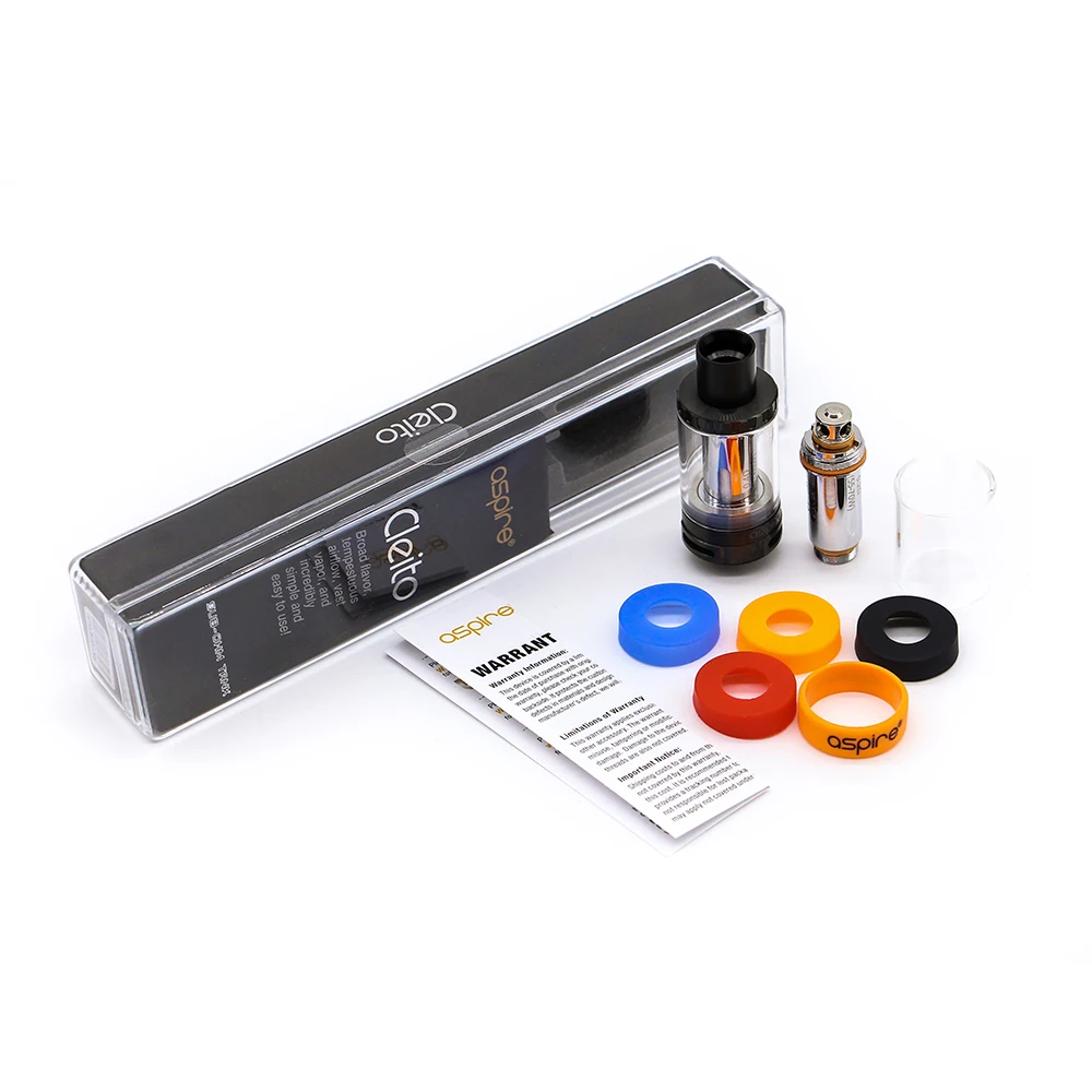 Оригинальный атомайзер Aspire Cleito Sub Ohm Tank e cig поставляется с заменяемым стеклом и