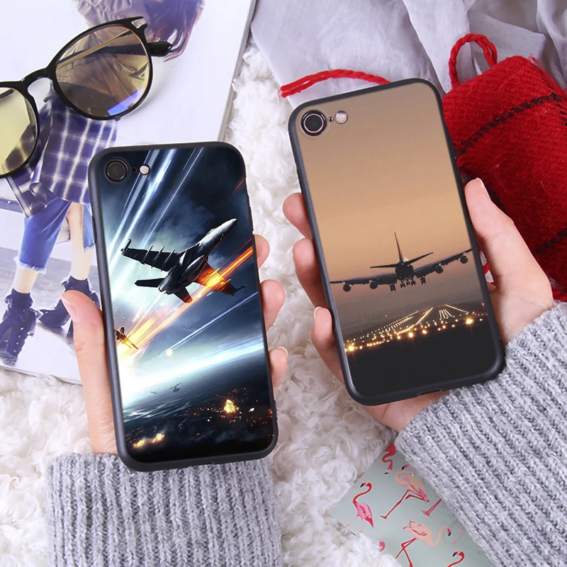 Авиационный самолет Летающий Дорожный Чехол для телефона iphone7 8 Plus Мягкий