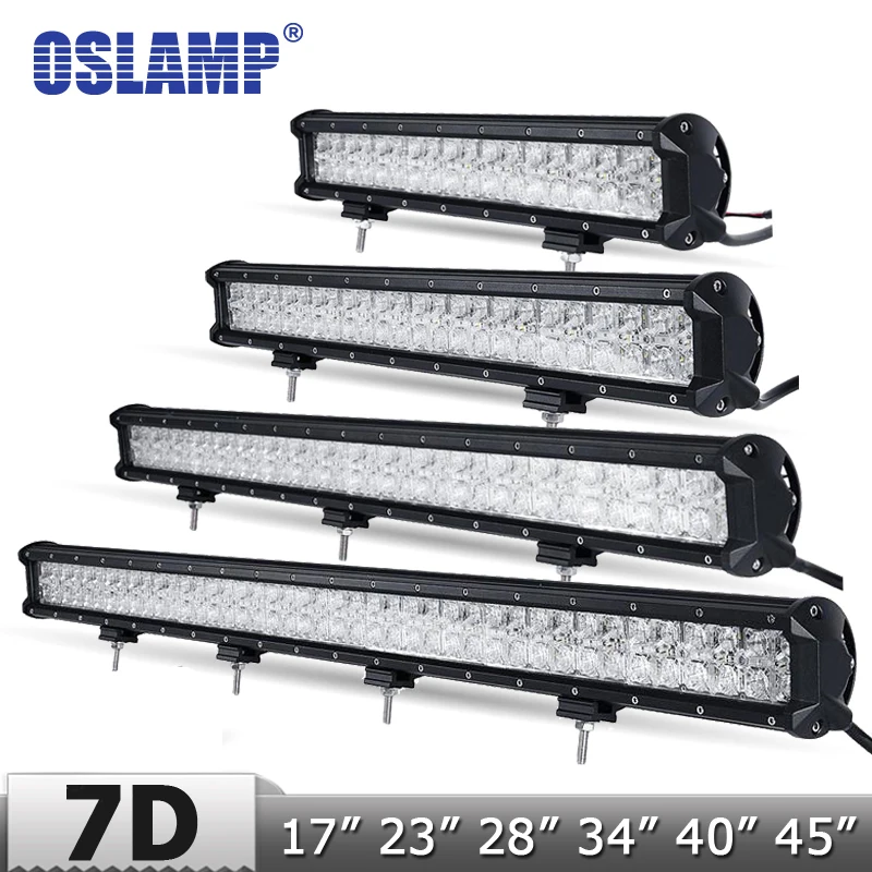 Улучшенная линза Oslamp 7D прямая Светодиодная панель 17 28 34 40 45 дюймов + ДХО для