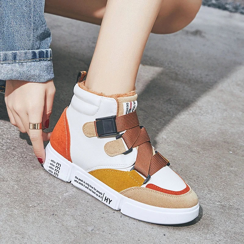 Модная повседневная женская обувь теплые зимние сапоги женские высокие