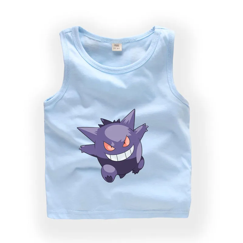 От 2 до 9 лет Детский мультфильм Gengar рукавов футболка для маленьких