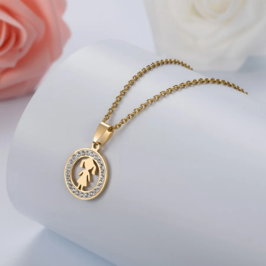 

Trendy Family Serise Shell Necklace Women Stainless Steel Sister Brother Dad Mama Necklaces & Pendants Female Love Jewelry Gift