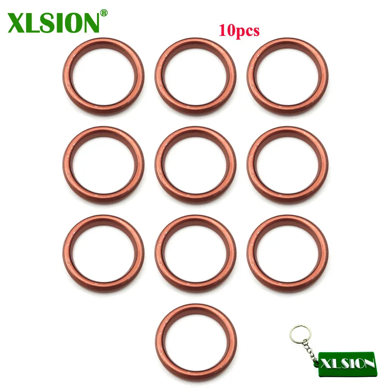 XLSION 10pcs 30mm Exhaust Muffler Gasket Copper For 150-200cc Dirt Pit Bike ATV Quad Buggy Motorcycle Moped Scooter | Автомобили и
