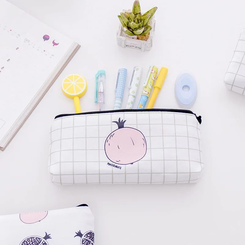 1 шт. Kawaii фруктовый холст большой пенал сумка для девочек милая розовая коробка
