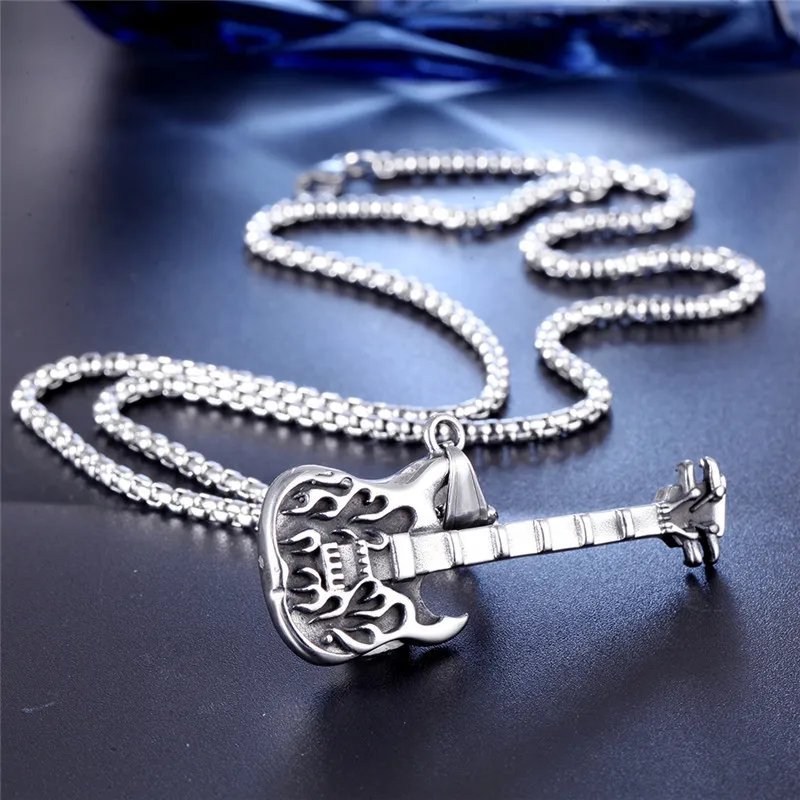 2019 Top Fashion Time-limited Stainless Steel Moana Choker Collares Guitar Necklace Men's Pendant Chain | Украшения и