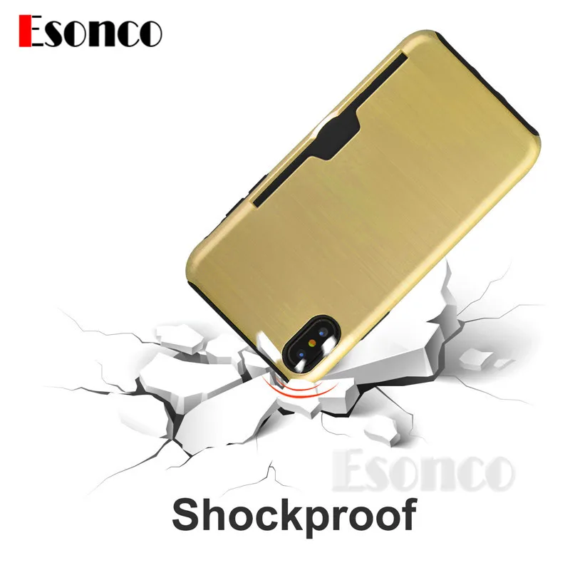 Противоударный держатель для карт чехол iPhone X 7 8 6 6S Plus Armour антидетонационных