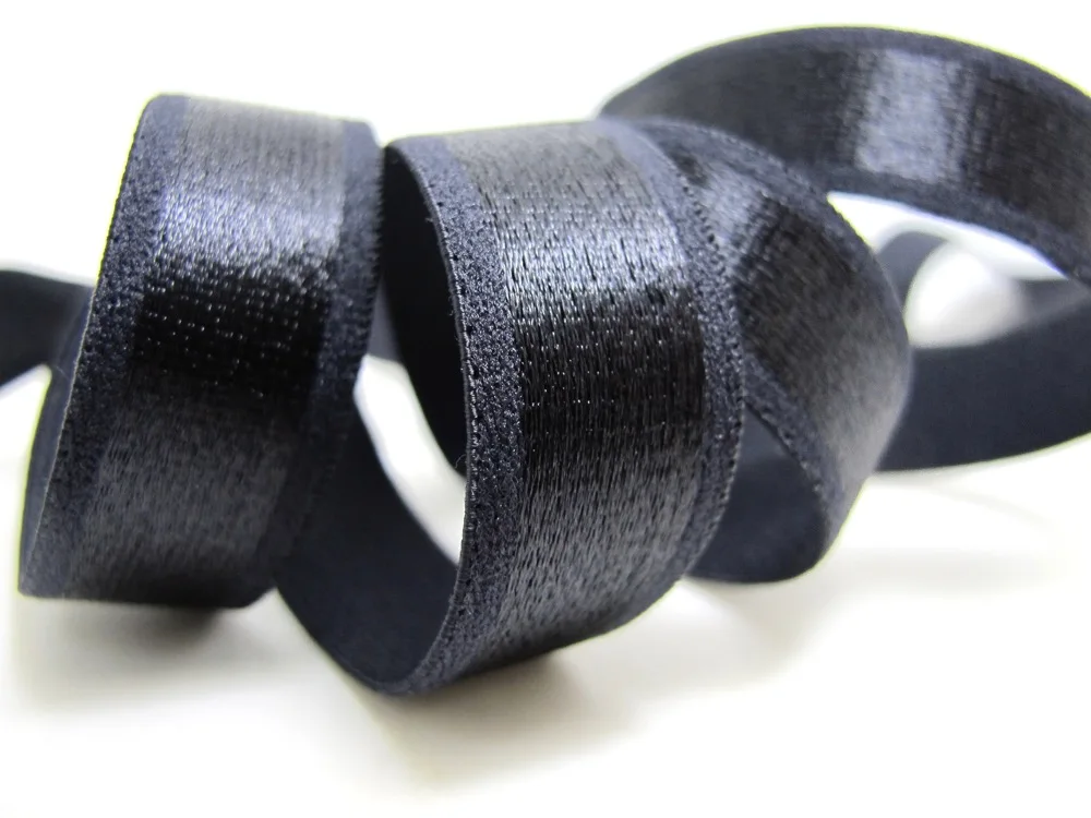 6 ярдов 11/16 дюйма черной блестящей эластичной ленты для белья с узором | Эластичная лента для головы | Тонкая узкая растяжка.
