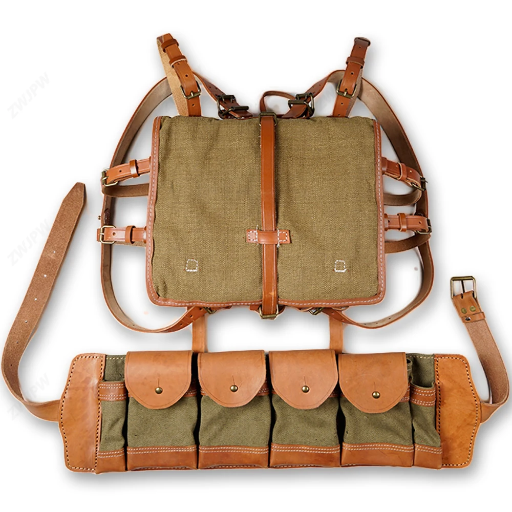 WW2 CHINESE ARMY KMT PACKAGE FIELD EQUIPMENT WITH WOODEN FRAM Czech AMMO POUCH- World military Store |