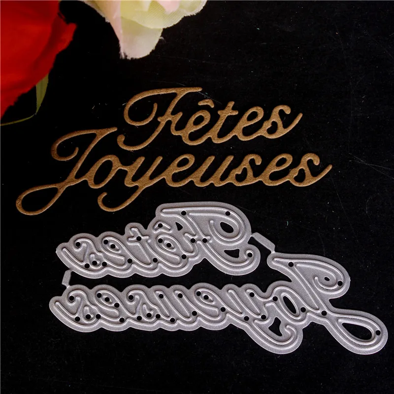 Новые металлические штампы с французским текстом для вырезания формы