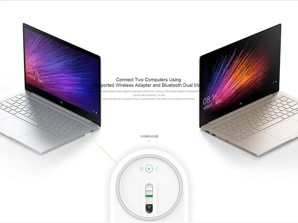 Оригинальная Xiaomi mi беспроводная мышь портативные игровые мыши Alu mi nium Сплав ABS Материал 2,4 ГГц WiFi Bluetooth 4,0 управление подключение