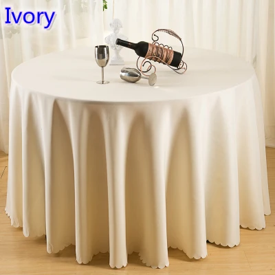 Ivory 23 Цвета, полиэфирная скатерть, круглый стол, украшение, свадебные, вечерние, для отеля - Цвет: Ivory