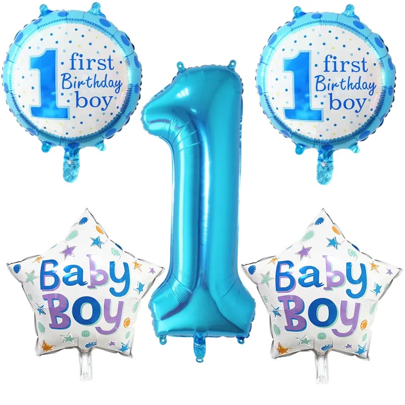 BINGTIAN 1Year First Birthday Air Number Foil Balloons Baby Shower Boy Girl 1st Party Decorations Kids | Дом и сад