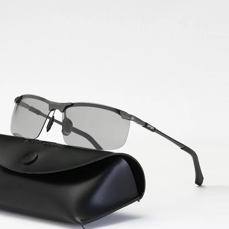 

Alloy Photochromic Polarized Goggle Spring Hinge Men Brand Sunglasses Classic Designer Anti-UV400 Retro Fishing Eyewear oculos