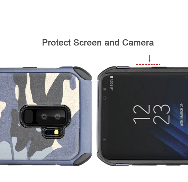 ITEUU армейский Камуфляжный жесткий чехол для samsung Galaxy S9 S9 Plus чехол s TPU PC противоударный камуфляжный чехол для задней панели S9PLUS