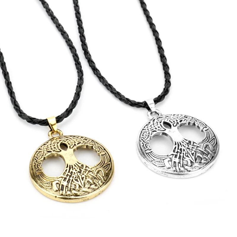 Celticknot Древо жизни ожерелья и подвески для мужчин Neckleace крутят веревку