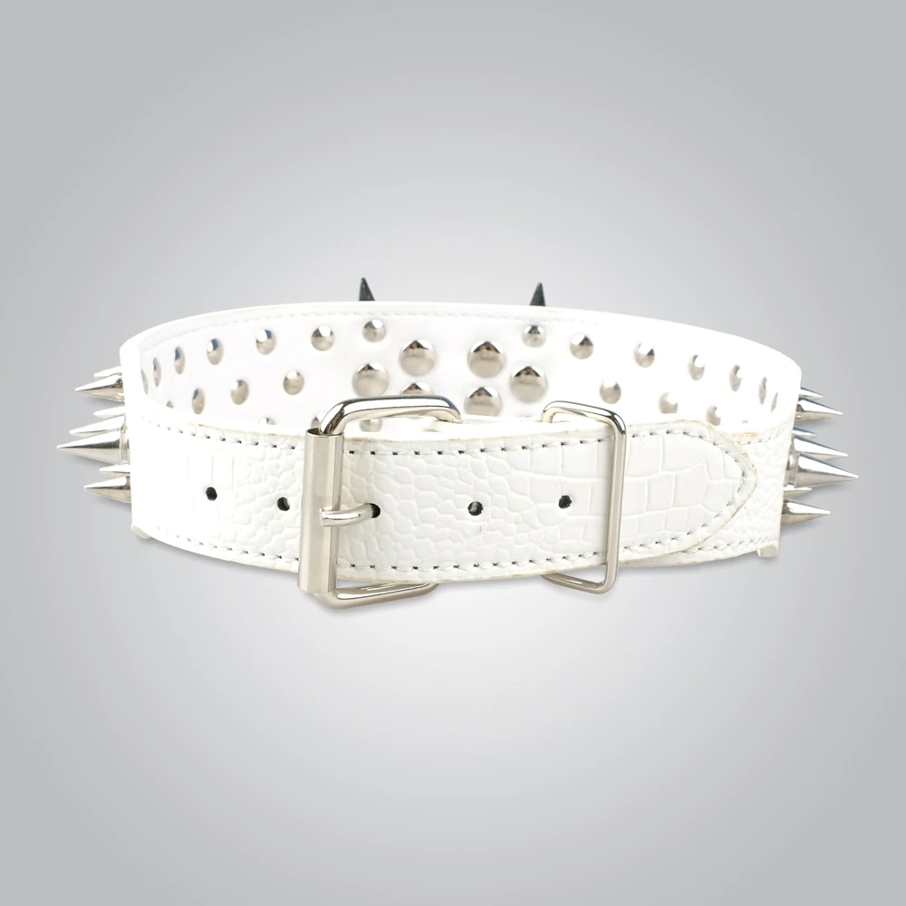 Белая Шипованная шлейка и ошейник для собак защитные ошейники домашних животных