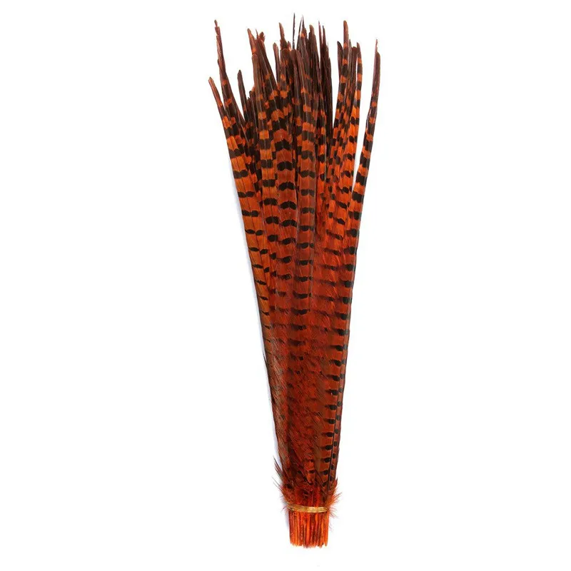 Orange 40-45 см 16-1" Колечки перья из хвоста фазана для поделок черный белый длинный натуральный фазан украшения из перьев карнавальный Плюм - Цвет: Orange