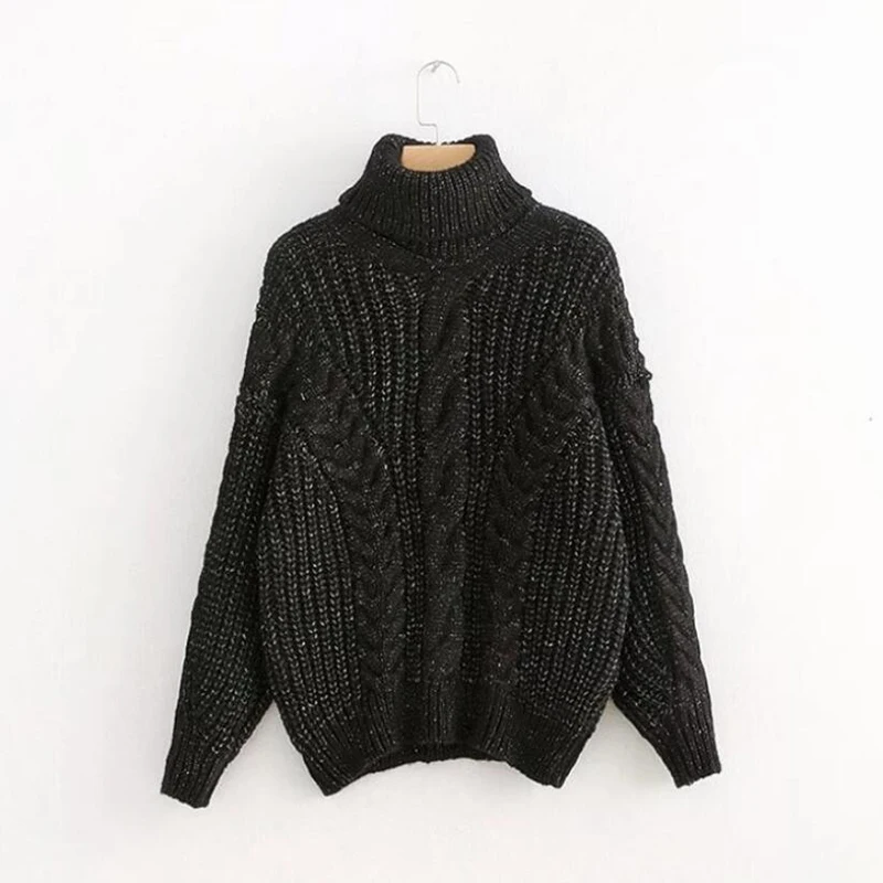 Winter High neck Women's Sweater Jersey Woman Mohair Knitted Twisted Thick Warm Lady's Pullover College Jumper Women Yellow Gray |