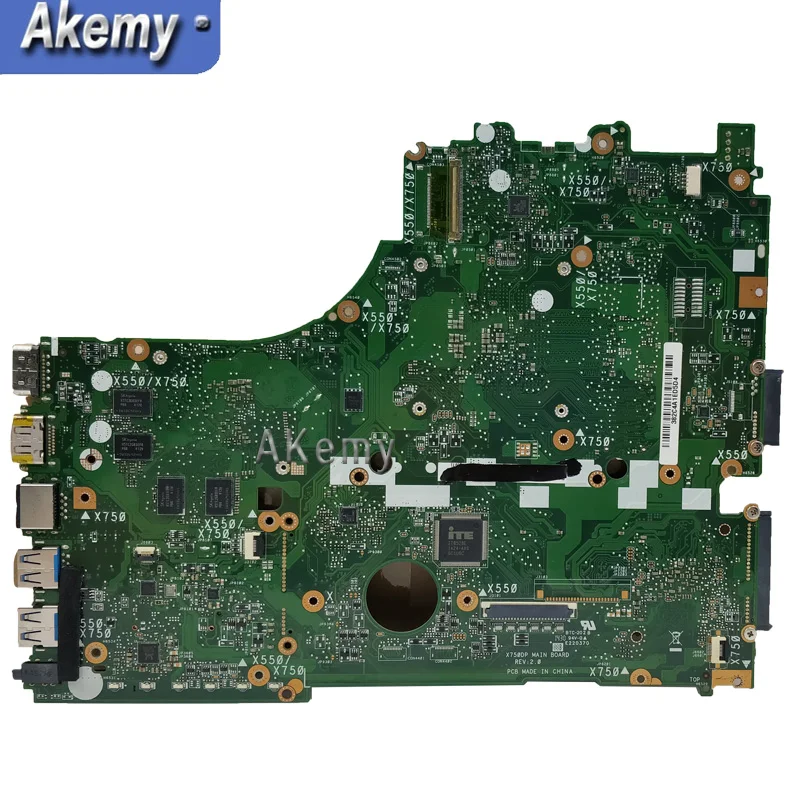 Материнская плата X550DP LVDS для ноутбука ASUS X750DP K550D X550D материнская Rev2.0 100%