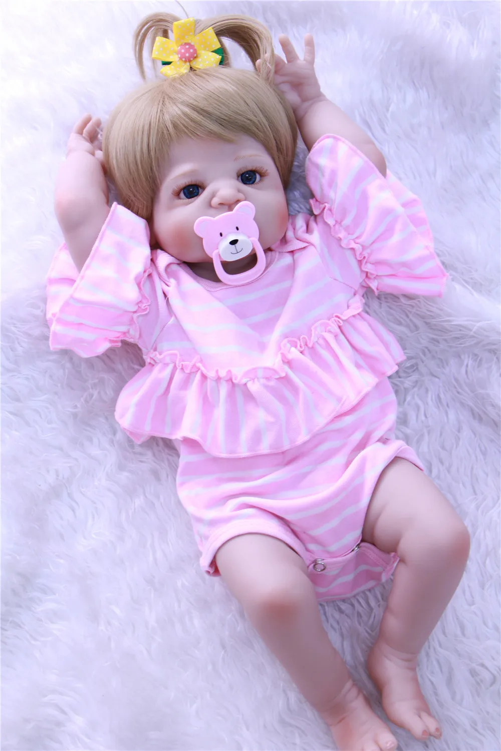 Новорожденные силиконовые куклы Bebe Reborn 22 дюйма виниловые реалистичные Гладкие