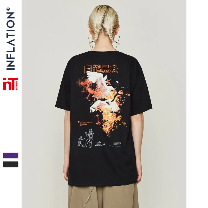Мужские футболки с инфляцией брендовая футболка летающие журавли хлопок 2019