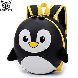 Новый рюкзак BAIJIAWEI из EVA Penguin, детский рюкзак с жестким корпусом, милый мини-рюкзак с рисунком, детские милые сумки