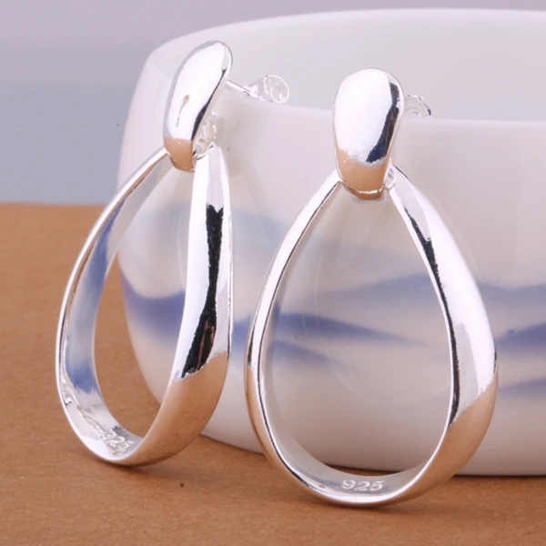 Оптовая продажа, серьги с покрытием из серебра, модные ювелирные изделия, asdajjka cjlalasa E385 Оптовая продажа, серьги с покрытием из серебра, модные ювелирные изделия, asdajjka cjlalasa E385