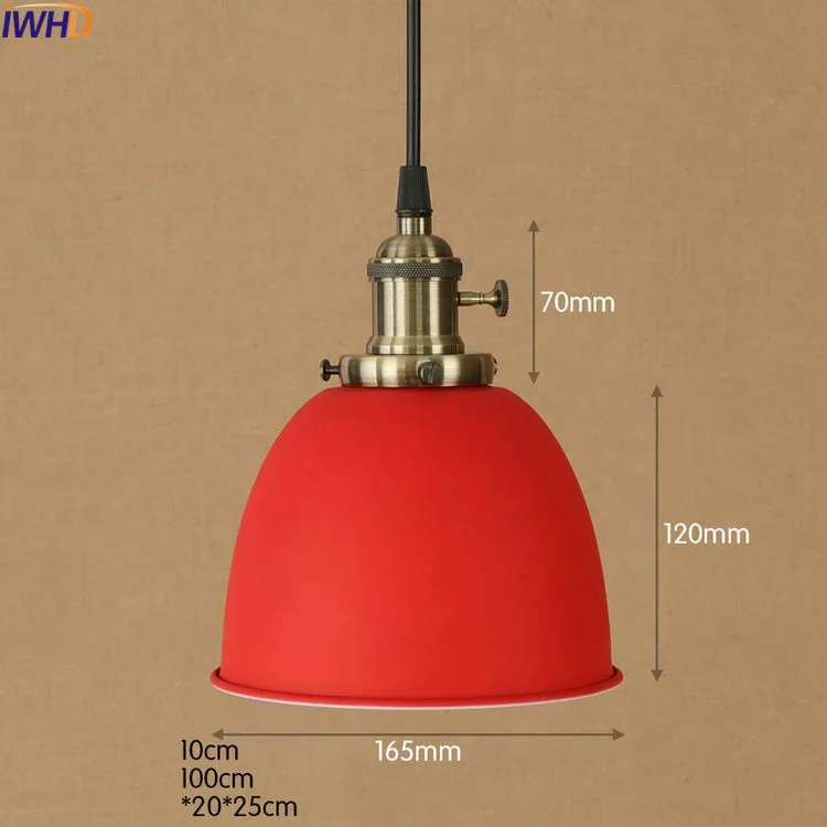 Новый цветной винтажный подвесной светильник IWHD светодиодный в американском