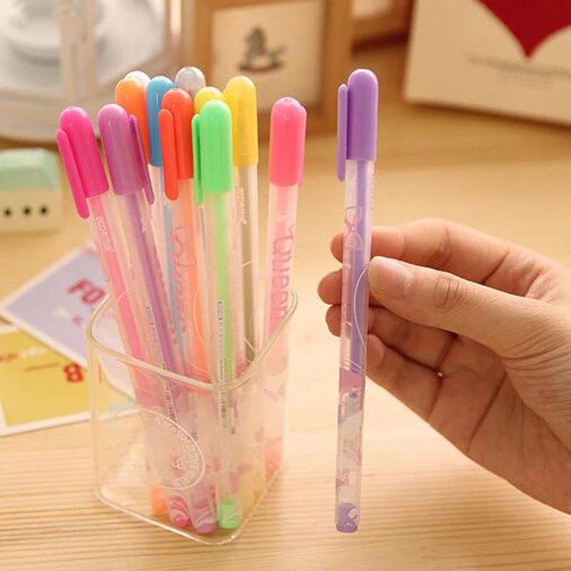 10 шт цвет случайный пластик Подпись Радуга цветная гелевая ручка канцелярские
