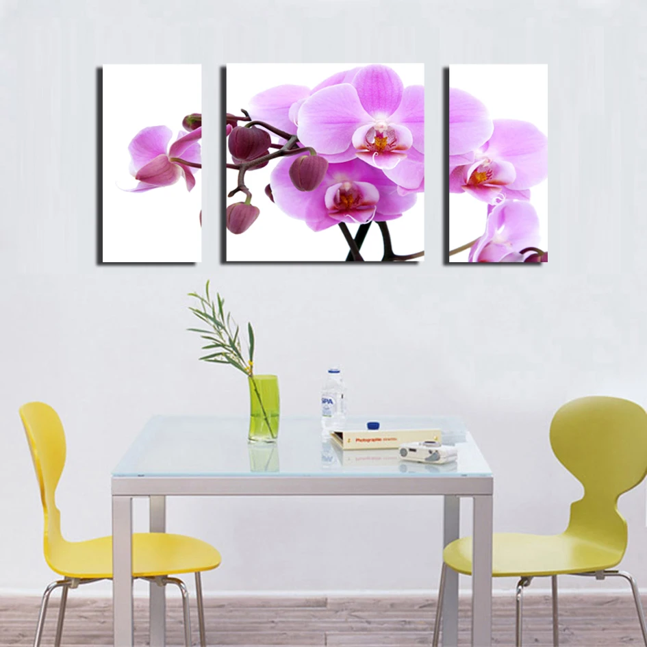 

Красивая бабочка Орхидея напечатанный холст, набор картин 3 панели Группа настенное искусство современные Фотографии Декор Прямая поставк...