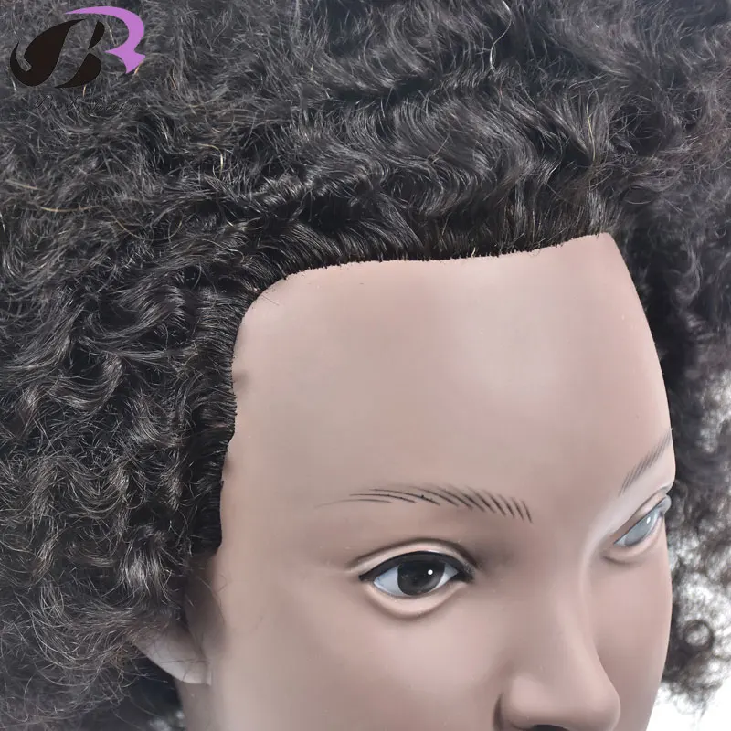10&quot Afro Training Head Mannequin With 100% Human Hair Braiding for Barber Black Man salon Hairdressing Heads |