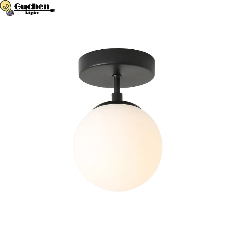 

Светодиодный потолочный светильник в скандинавском стиле, современная стеклянная дизайнерская лампа для спальни, коридора, кухни, детской ...