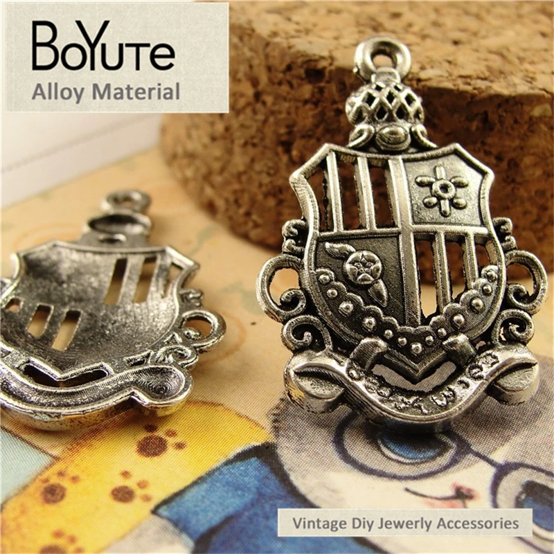 BoYuTe (40 Pieces/Lot) 45*32MM Vintage Style Antique Bronze Plated Metal Big Crown Pendant for Jewelry Making | Украшения и