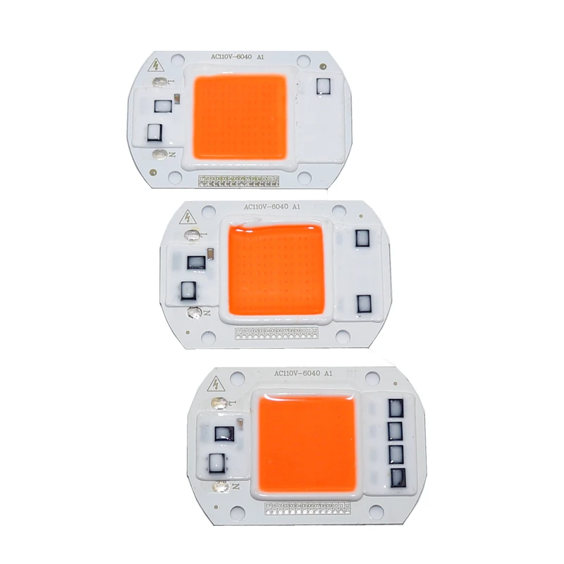 

100pcs AC110V 220V COB LED Chip Phyto Lamp Full Spectrum 20W 30W 50W LED Diode Grow Lights fitolampy For Seedlings Indoor