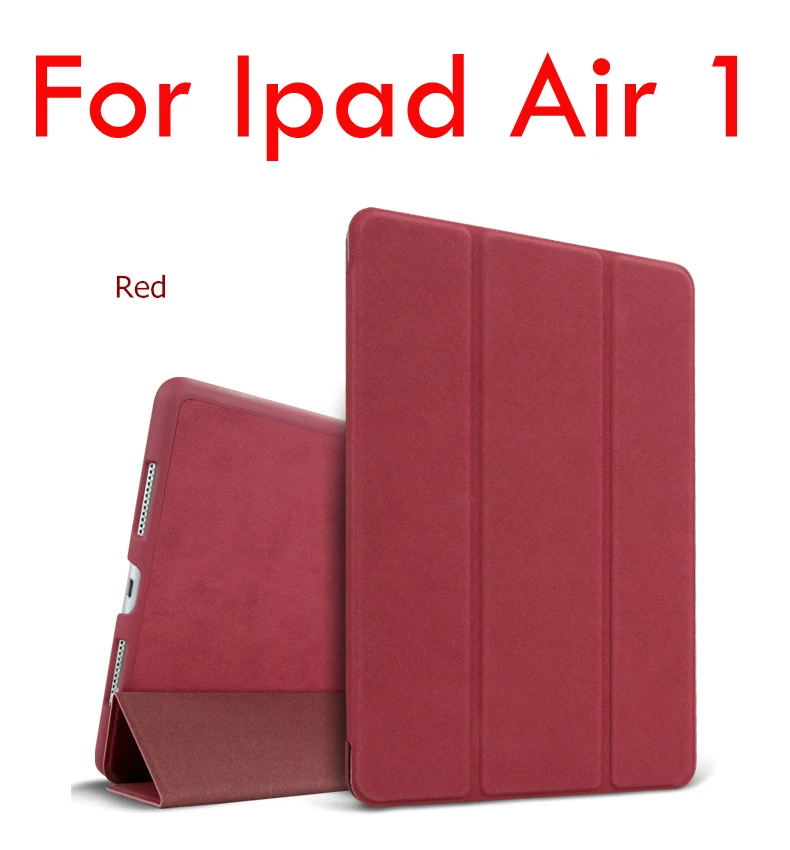 Red for ipad air 1 Чехол для iPad Air 2/Air 1 Магнитная матовая кожа смарт-чехол для iPad Air Чехол с откидной крышкой-подставкой с автоматическим включением и/Sleep(Пробуждение/спящий режим) для iPad 5/6 Чехол - Цвет: Red for ipad air 1