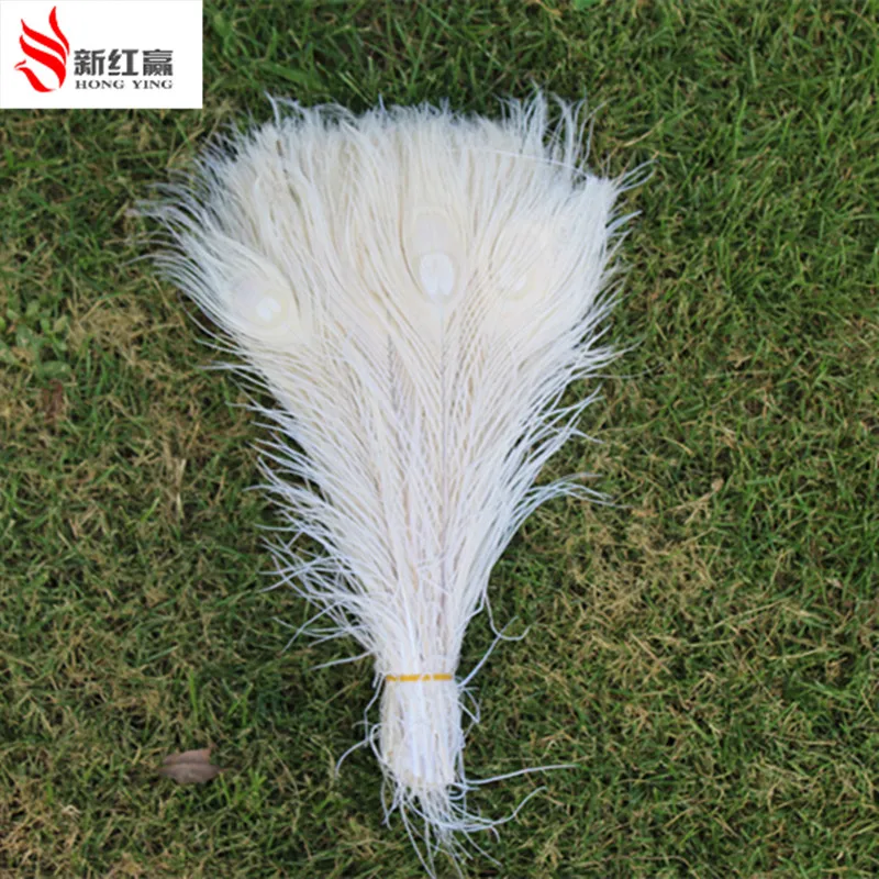 

10 PCS /lot natural white peacock feathers in the eye 25-30 cm 10 -12 inch peacock feather free shipping wedding decoration
