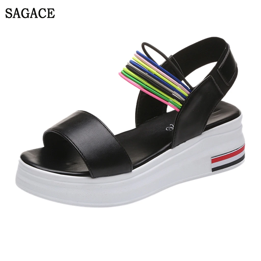 SAGACE Повседневная обувь на платформе Летняя с открытым носком босоножки танкетке
