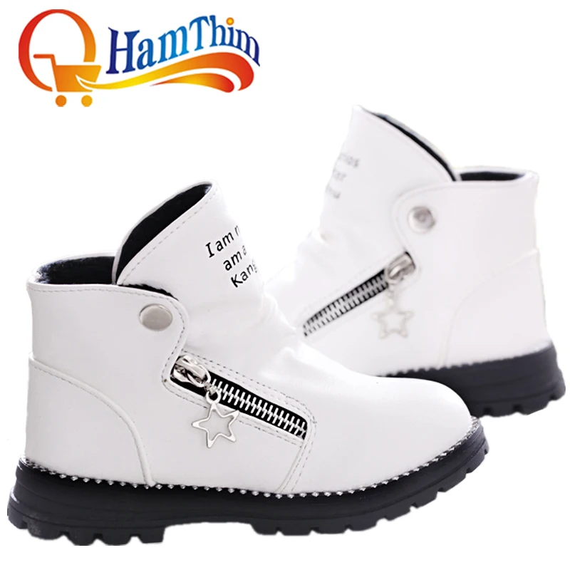 New Girls Boys PU Leather Children Shoes Ankle Boots Fashion Sports Snow Winter Botas Kids Baby Zipper | Детская одежда и обувь