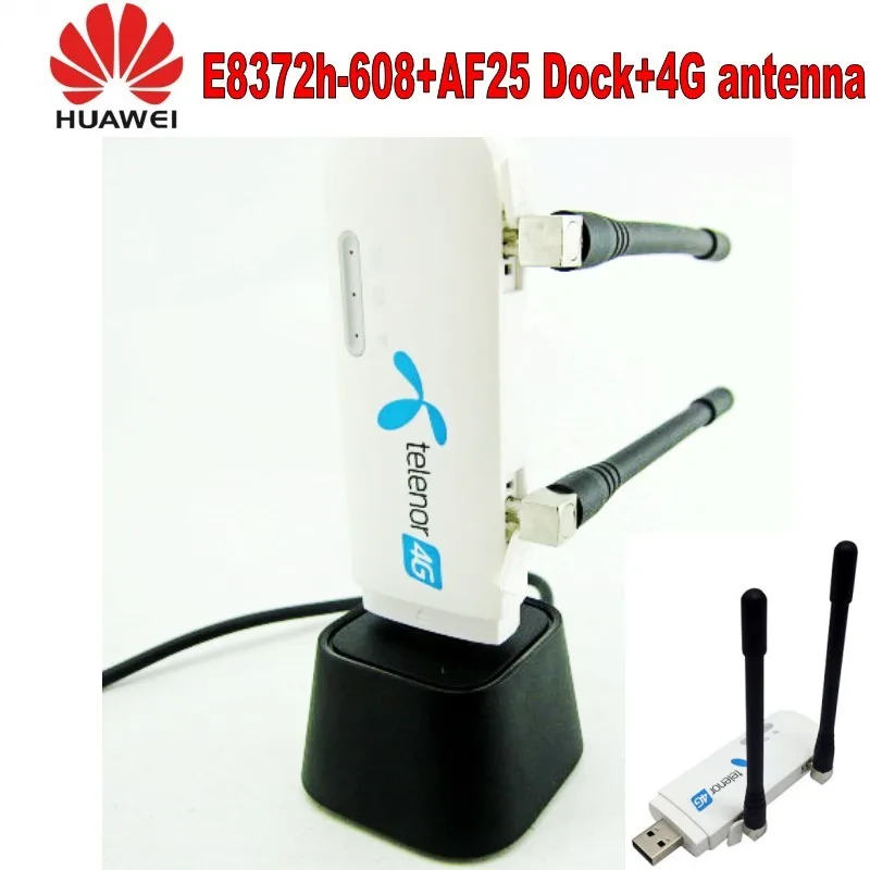 Разблокировка huawei E8372 E8372h-608 LTE USB 4G USB WiFi модем автомобильный wifi с 2 шт 4g антенна+ huawei af25 док-станция