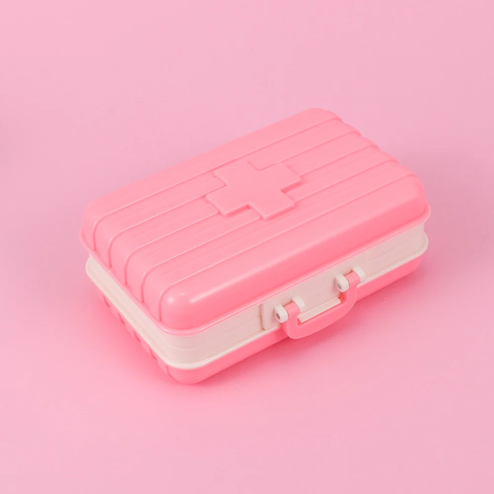 Mini Suitcase Modeling 6 Slots Home Medicine Box Creative Portable Outdoor Travel Pill Case Storage Cases | Дом и сад