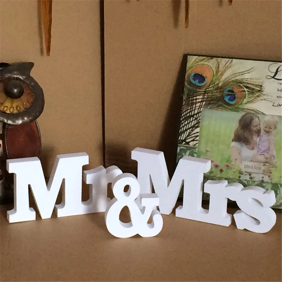 BHomify 3pcs/set Vintage Mr Mrs Letters for Wedding Decoration Table Sign Top Present Decor Valentine's Day | Дом и сад